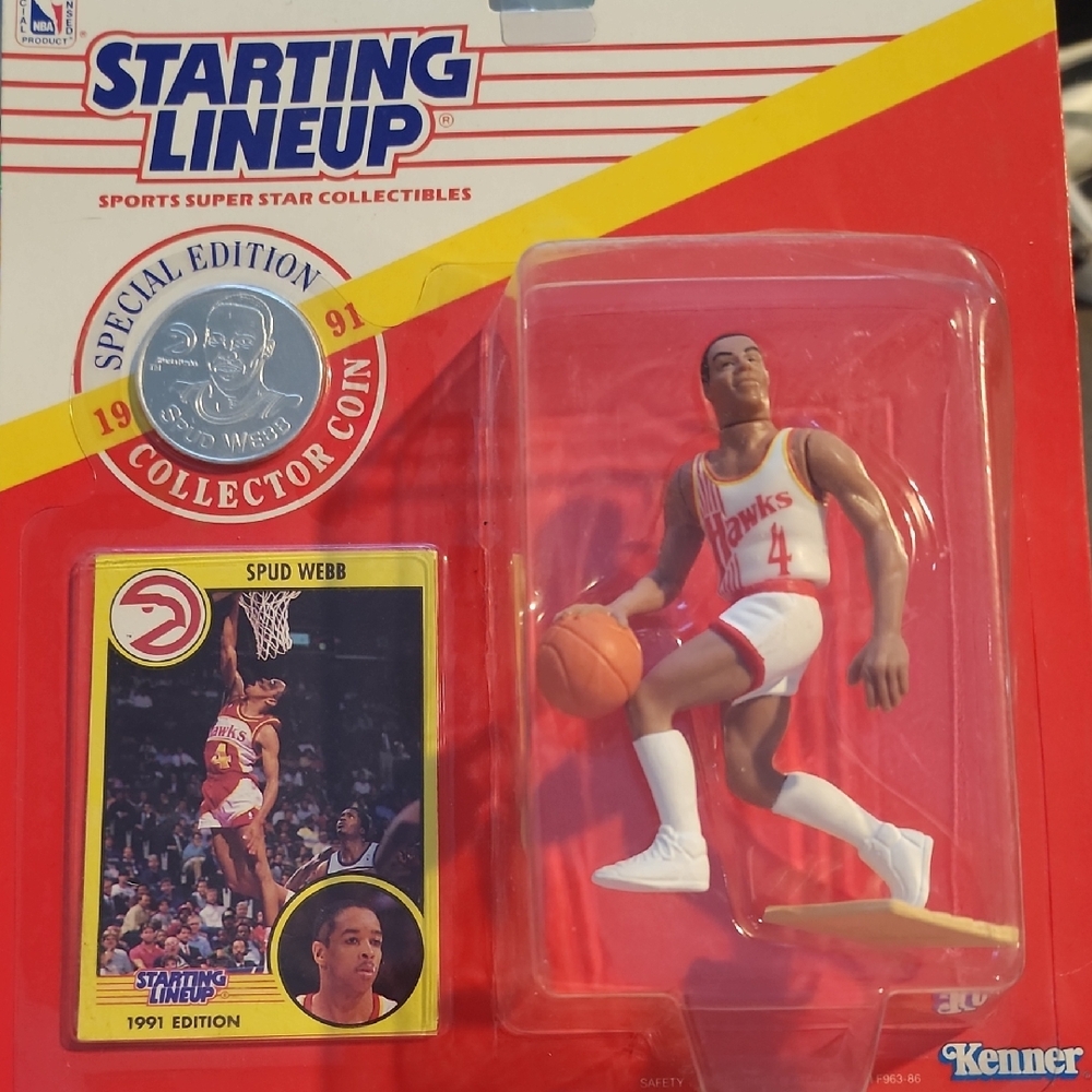 Starting Lineup Spud Webb Atlanta Hawks Action Figure - Red/White